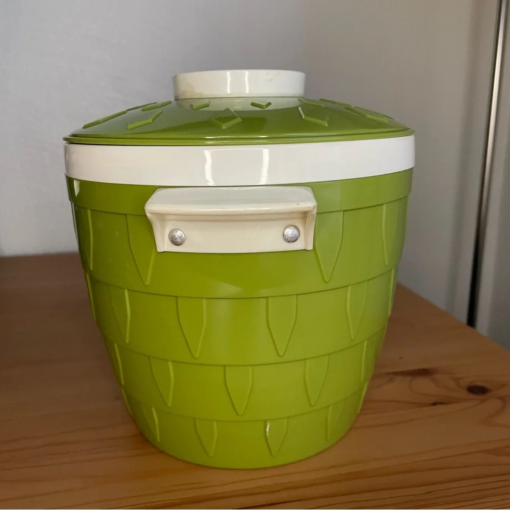 Vintage Avocado Green Ice Bucket